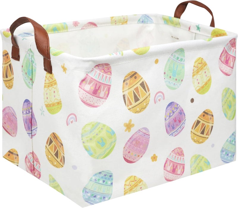 FXOCSHE FXOLCSHE Rectangular Easter basket,Laundry Hamper,Kids Toy Storage Basket for baby Bedroom,Kids Storage Bin,Toy Gift Organizerm,Home Decor(Love egg) - Image 1